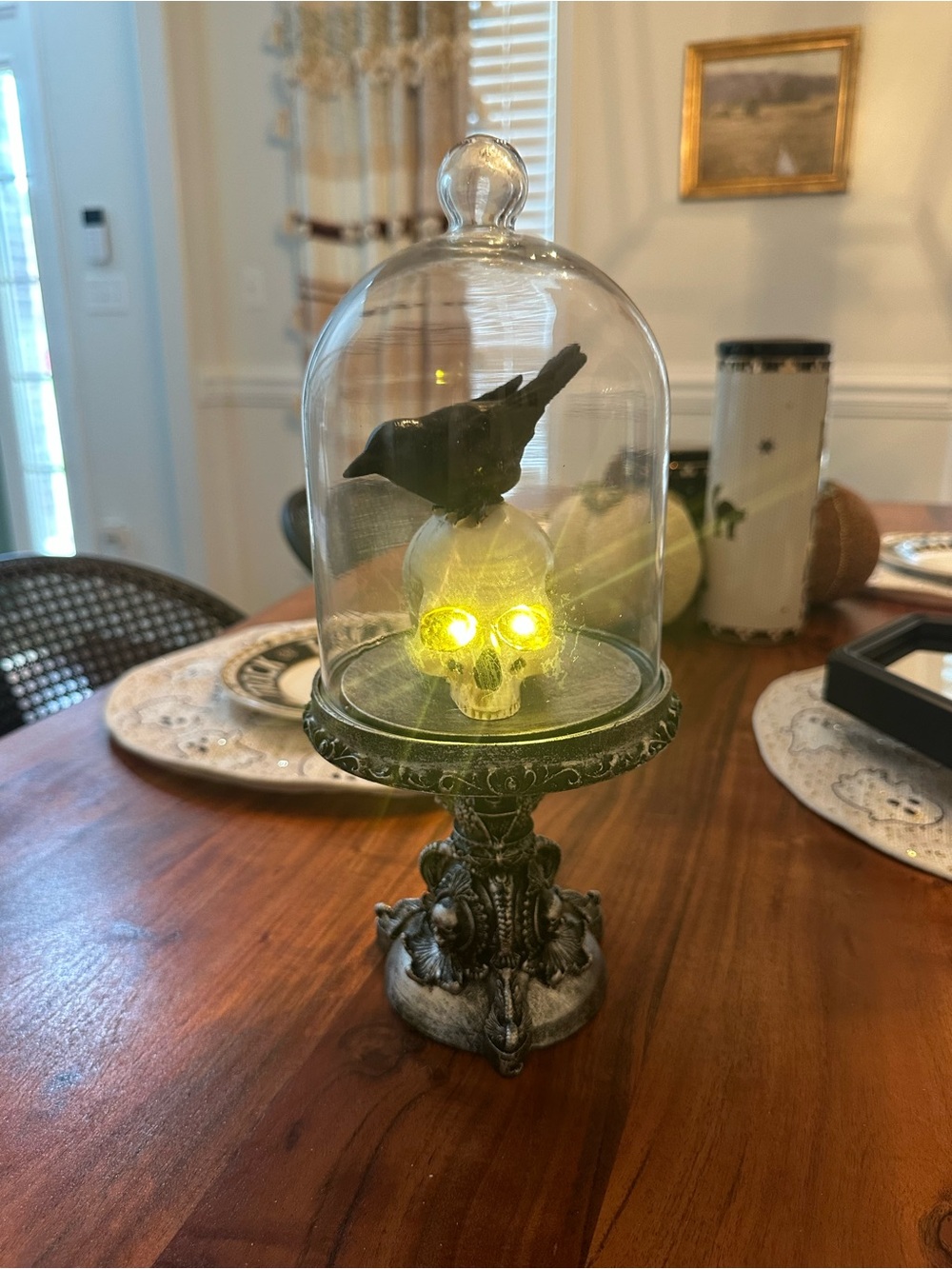Martha Stewart raven & skeleton cloche